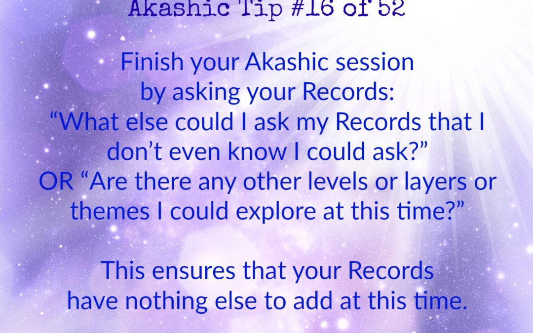 Akashic Tip 16