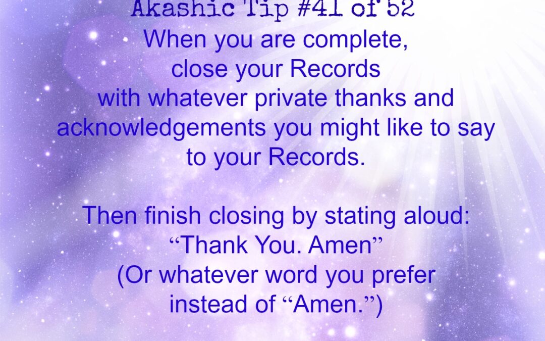 Akashic Tip 41