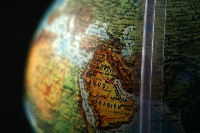 Globe with Saudi Arabia