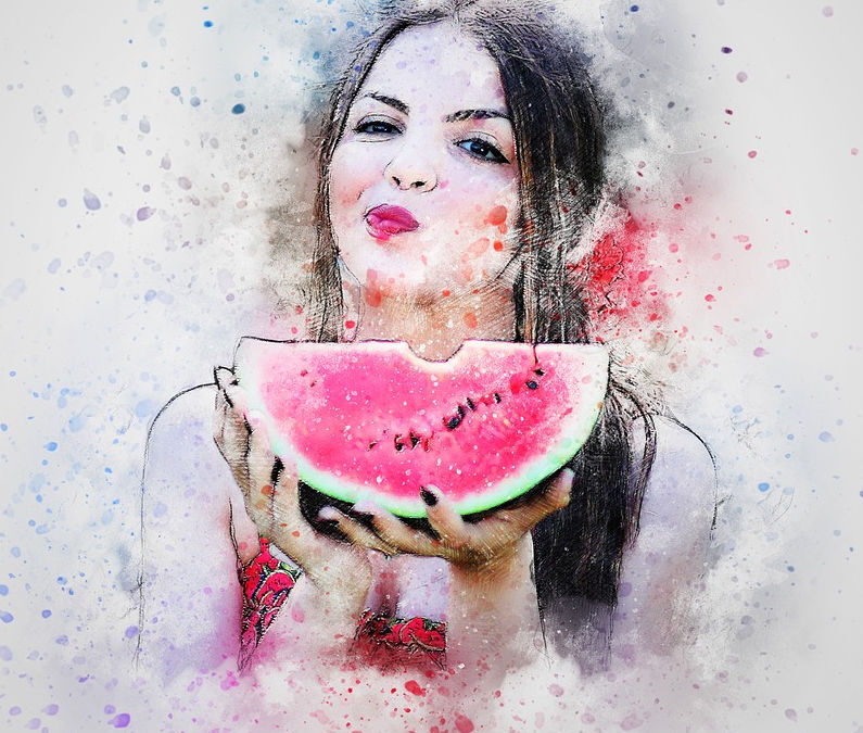 Woman w Watermelon