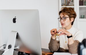 Woman having online Akashic Session